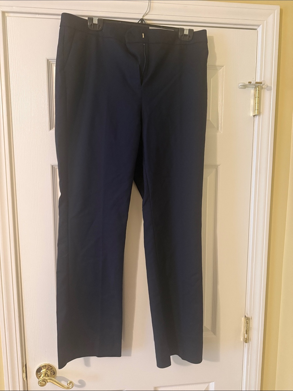 Chico's Dark Navy Straight-Leg Trousers